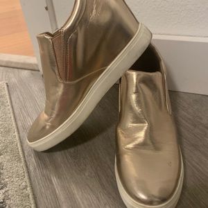 Steve Madden rose gold wedge sneaker